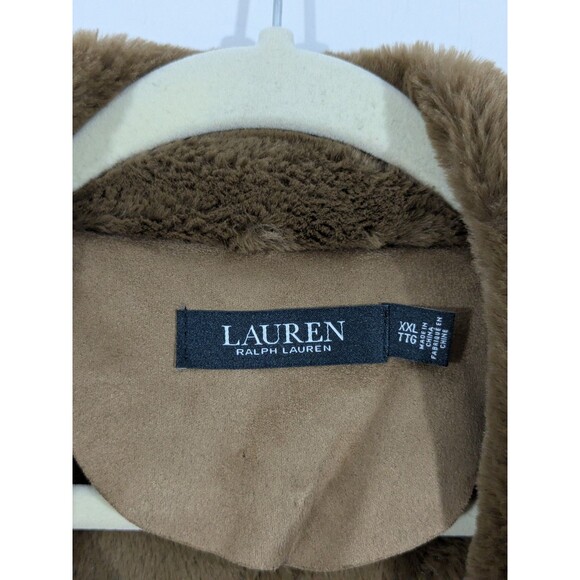 Lauren Ralph Lauren Faux Sherpa Suede Double Breasted Coat Long Heavy Sz 2XL - Picture 6 of 16
